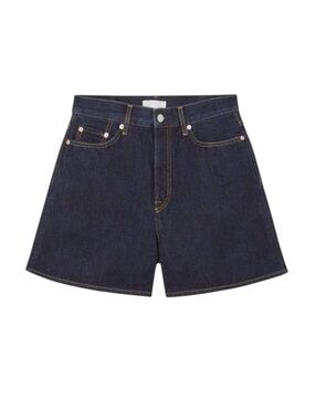 Frank & Oak Tina Jean shorts in blue denim high waist Sz 30 excellent condition